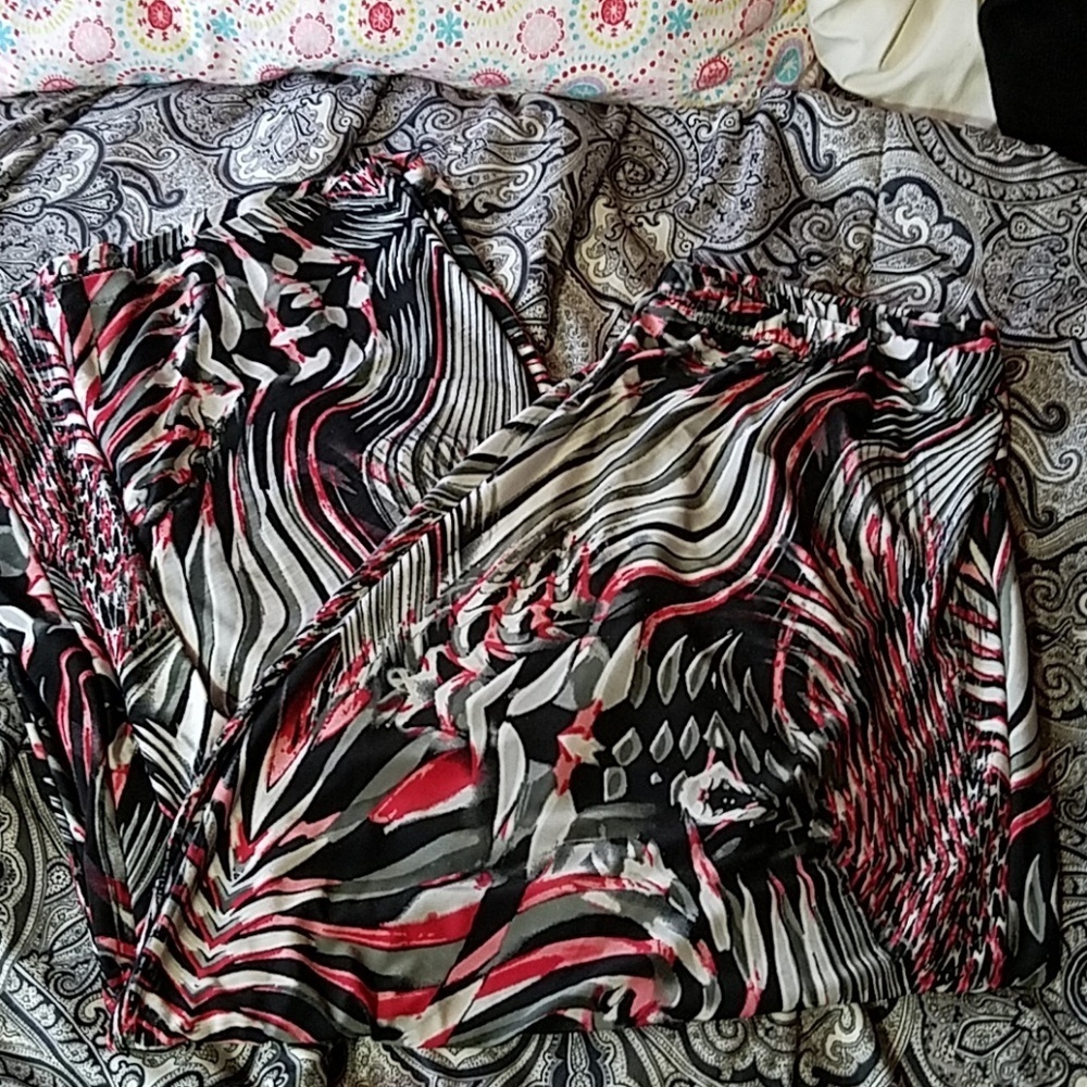 Wide Leg Capris Pants Palazzo Large